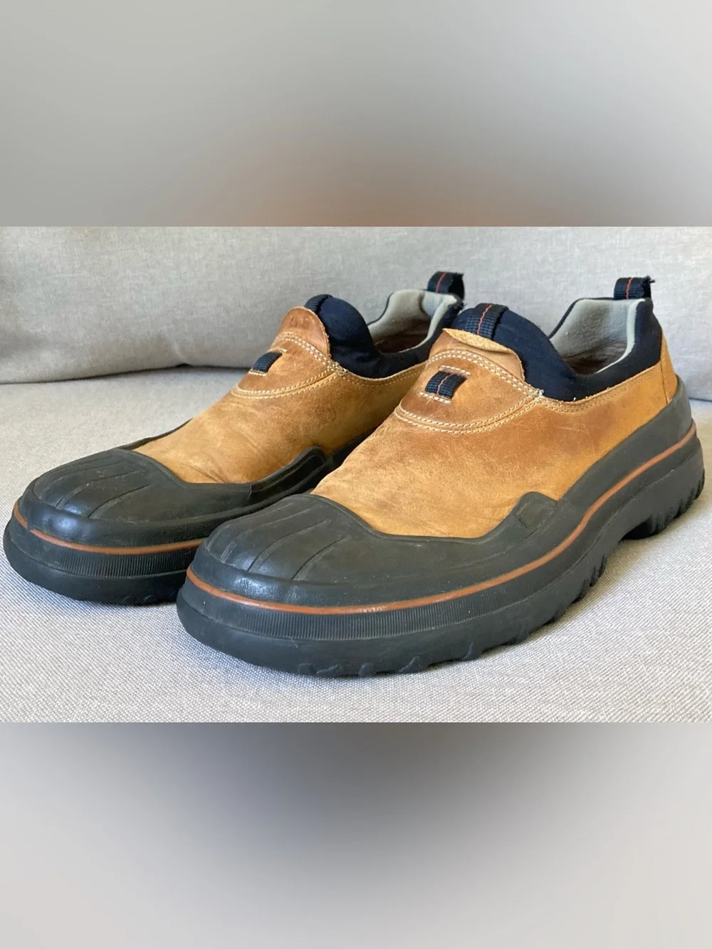 Clarks Bowman Waterproof Duck Shoes Men’s 8M Brown Leather Slip-On Rain Shoes